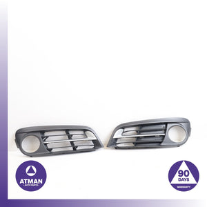 BMW F10 528i Front Left &amp; Right Lower Bumper Grille Set Black OEM