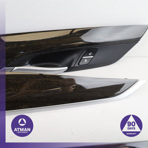 14-18 BMW F15 X5 X6 Front &amp; Rear Interior Door Cover Trim Wood Set OEM