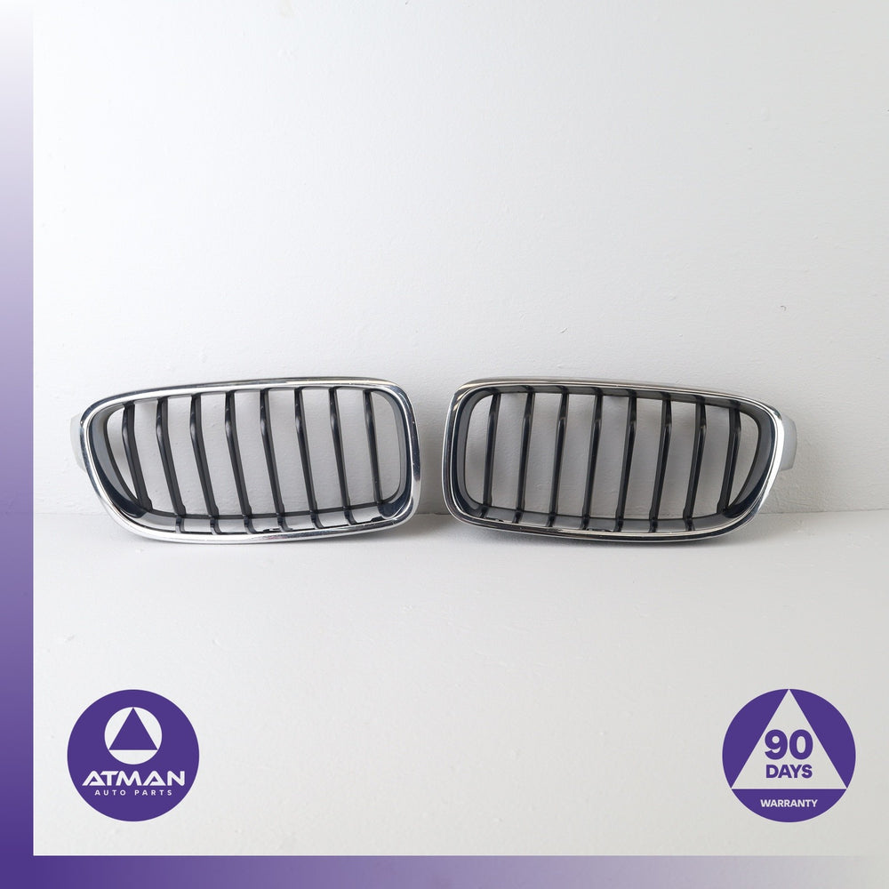 BMW F30 328i 320i Front Left Bumper Grille Chrome Set OEM