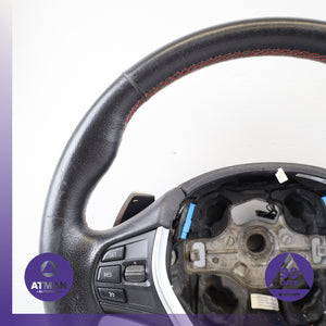 12-18 BMW F34 328i 330e 428i Sport Steering Wheel Black w/ Paddle Shifters OEM