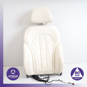 14-18 BMW F15 X5 Front Right Upper Seat Cushion Nappa w/Headrest White OEM