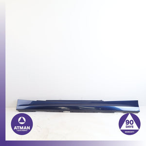 08-13 BMW E82 128i 135i Left Rocker Panel Side Skirt Blue 51777046347 OEM 77k