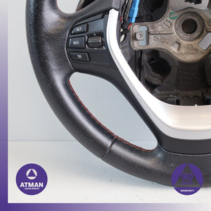 12-21 BMW F22 228i 328i Sport Steering Wheel Black w/ Paddle Shifters OEM 58k