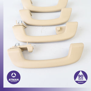 BMW F25 X3 Front &amp; Rear Interior Upper Roof Grab Handle Beige Set OEM