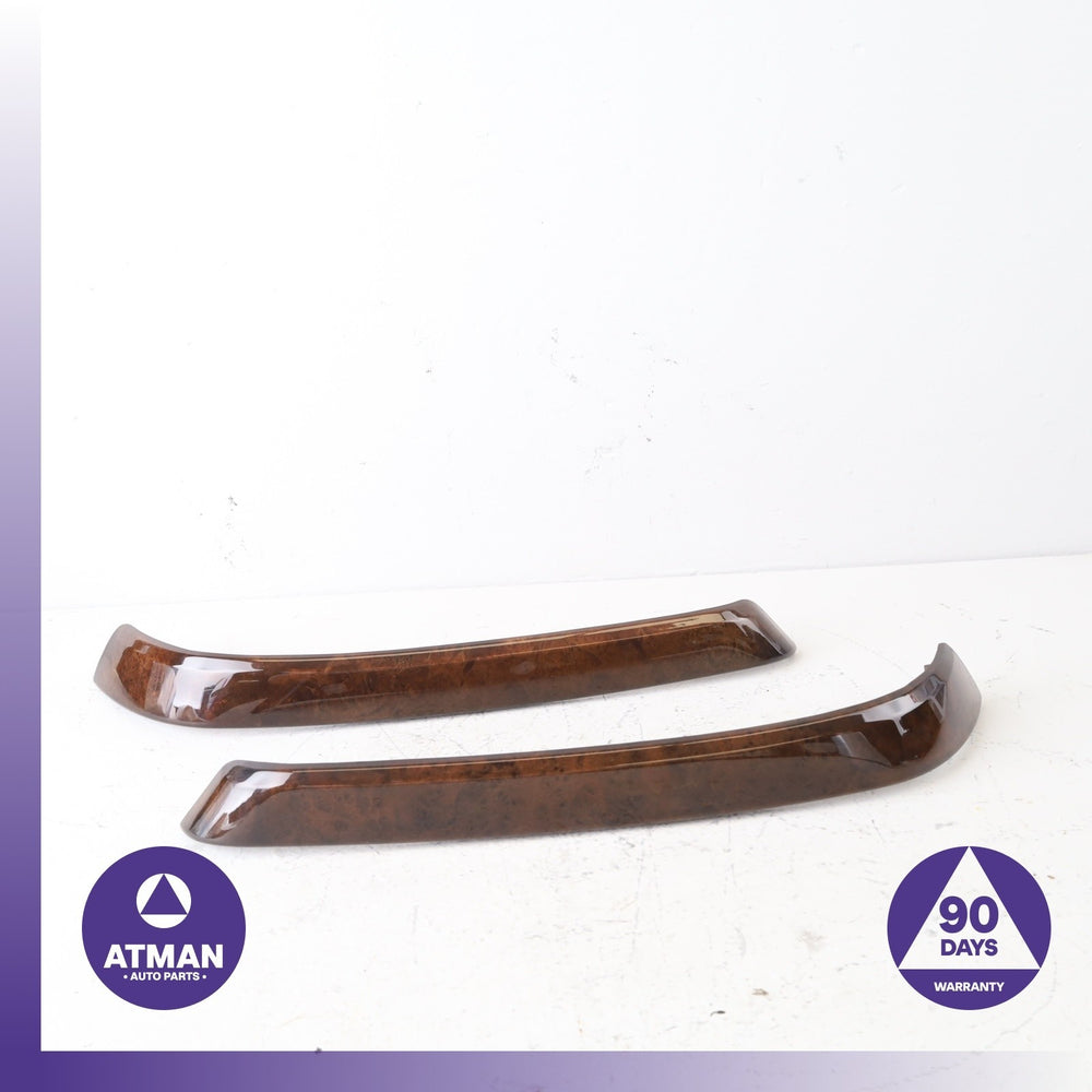 BMW E90 328i Rear Left &amp; Right Interior Door Cover Trim Wood Set OEM