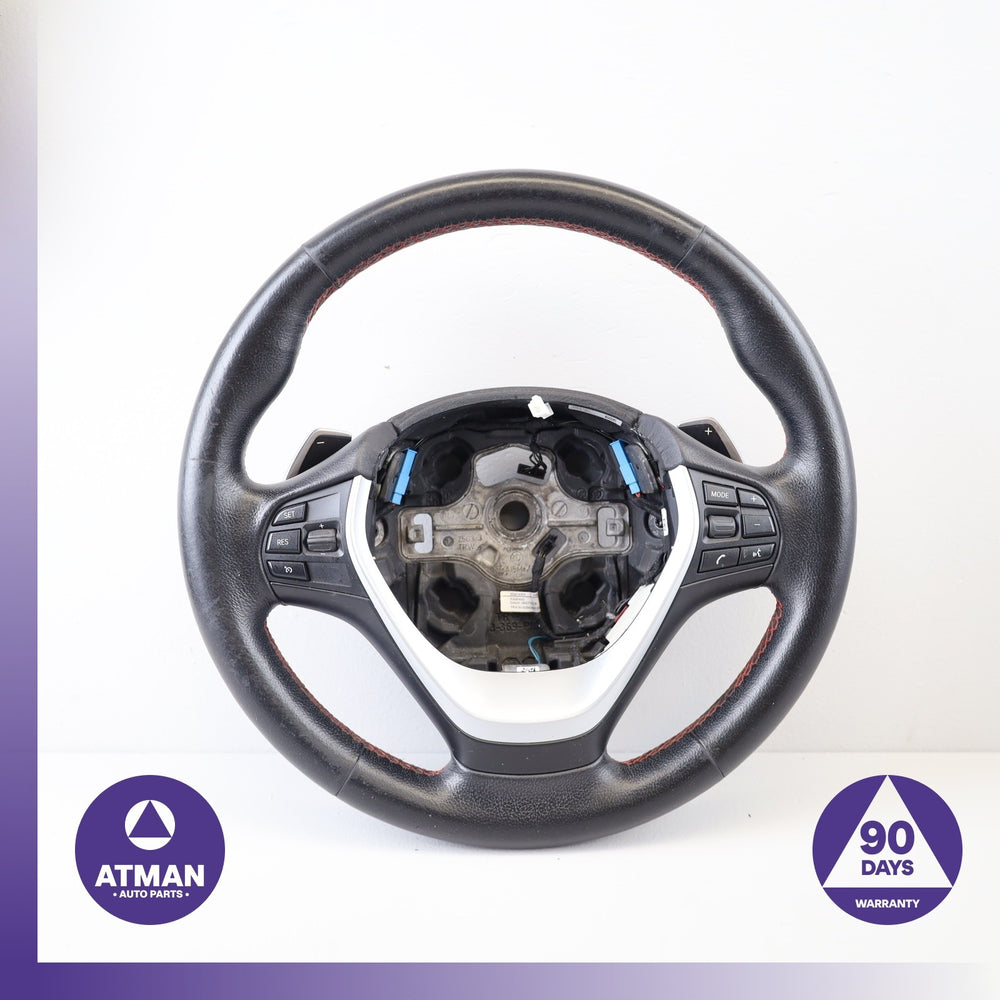 12-18 BMW F34 328i 330e 428i Sport Steering Wheel Black w/ Paddle Shifters OEM
