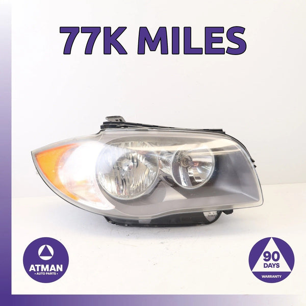 08-13 BMW E82 128i 135i Right Passenger Headlight Lamp Halogen 6924668 OEM 77k