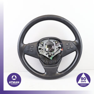 07-13 BMW E70 X5 Steering Wheel Leather Black 32306780542 OEM