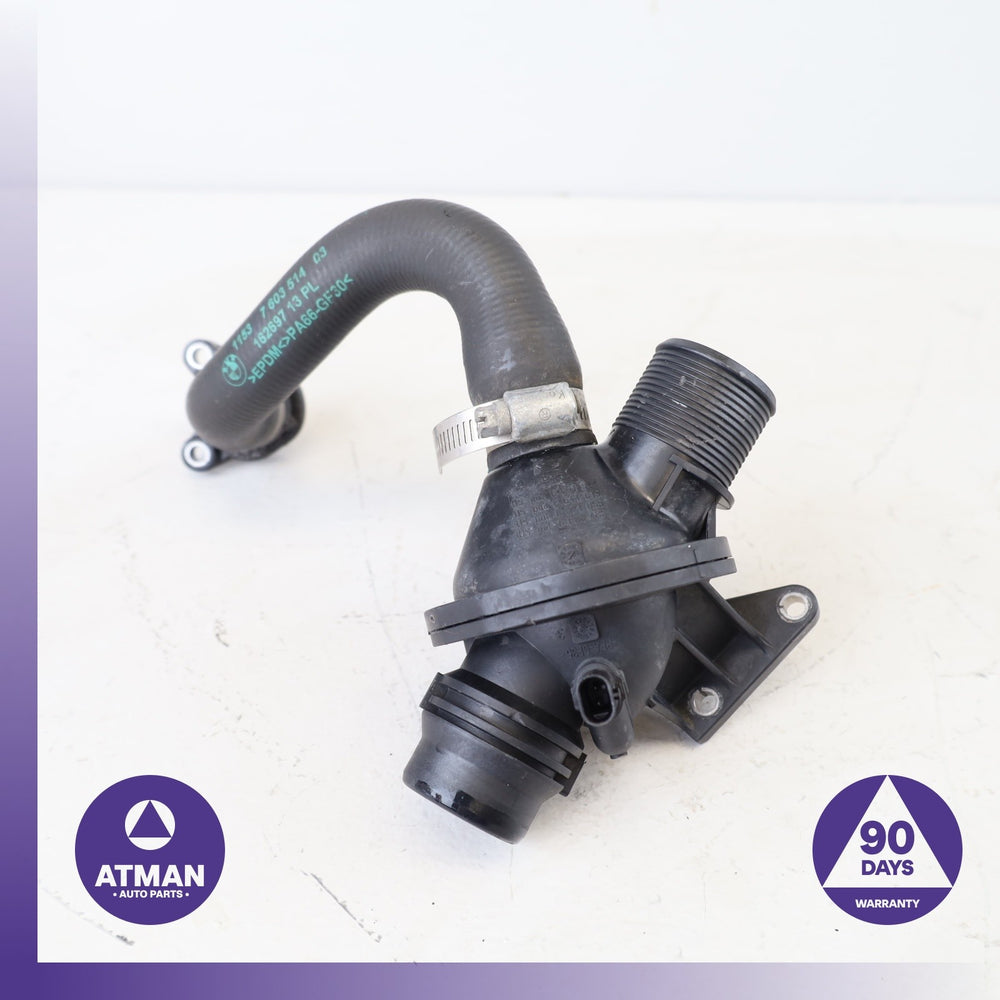 BMW F34 328i GT 320i Engine Thermostat Housing w/ Water Hose 8635689 OEM