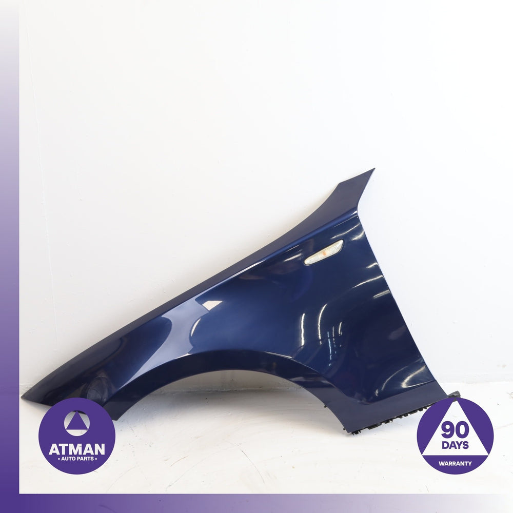 08-13 BMW E82 128i Front Left Driver Fender Cover Panel Blue 41357133227 OEM 77k