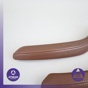 BMW F15 X5 Front & Rear Door Armrest Grab Handle Trim Brown Set OEM