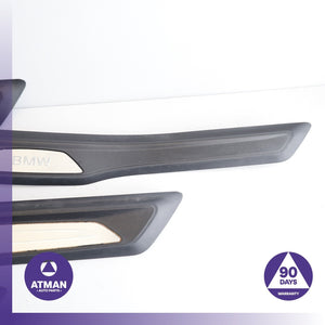 BMW F30 328i Front &amp; Rear Door Entrance Sill Scuff Trim Panel Set OEM