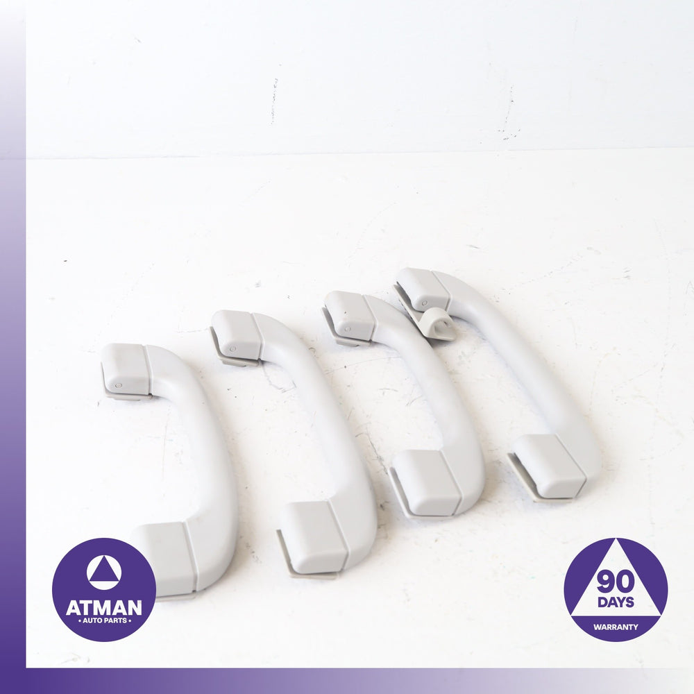 BMW E90 328i Front & Rear Interior Upper Roof Grab Handle Gray Set OEM