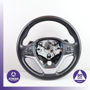 14-19 BMW F15 X5 X6 Sport Leather Steering Wheel w/ Paddle Shifters OEM