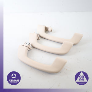 14-18 BMW F15 X5 Front &amp; Rear Interior Upper Roof Grab Handle Beige Set OEM
