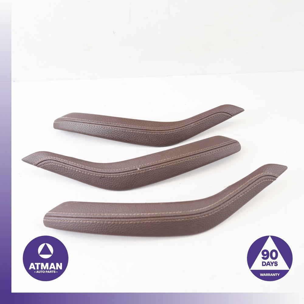 BMW F15 X5 Front & Rear Door Armrest Grab Handle Trim Brown Set OEM