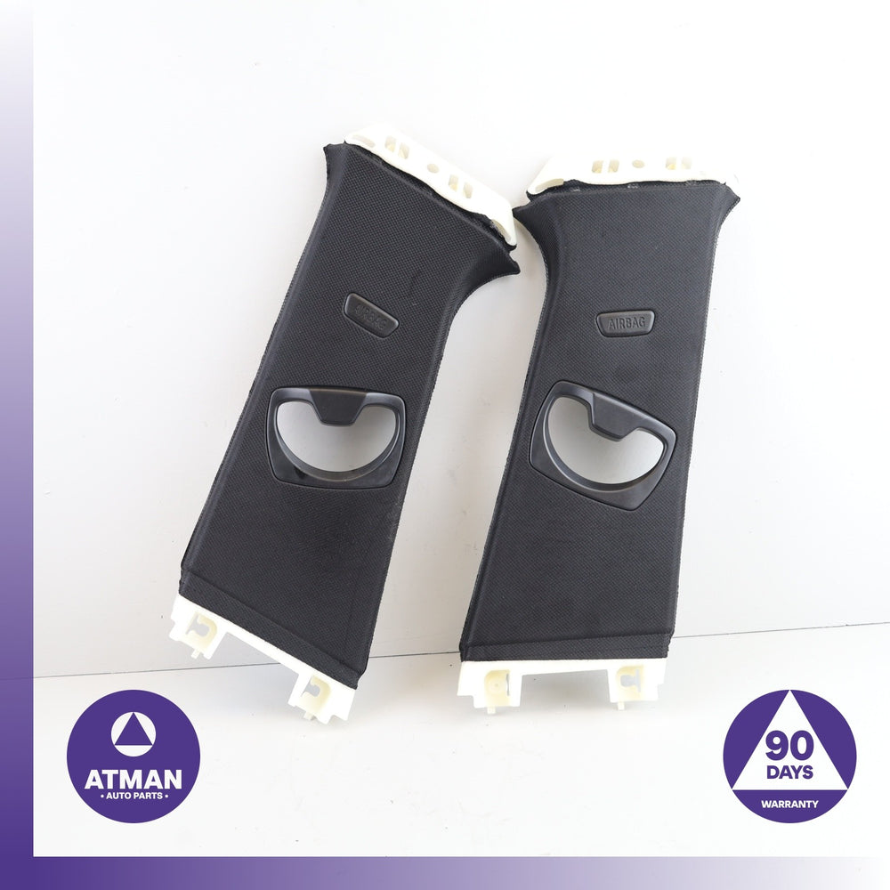 BMW F30 330i Left & Right Upper B-Pillar Cover Panel Set Black OEM
