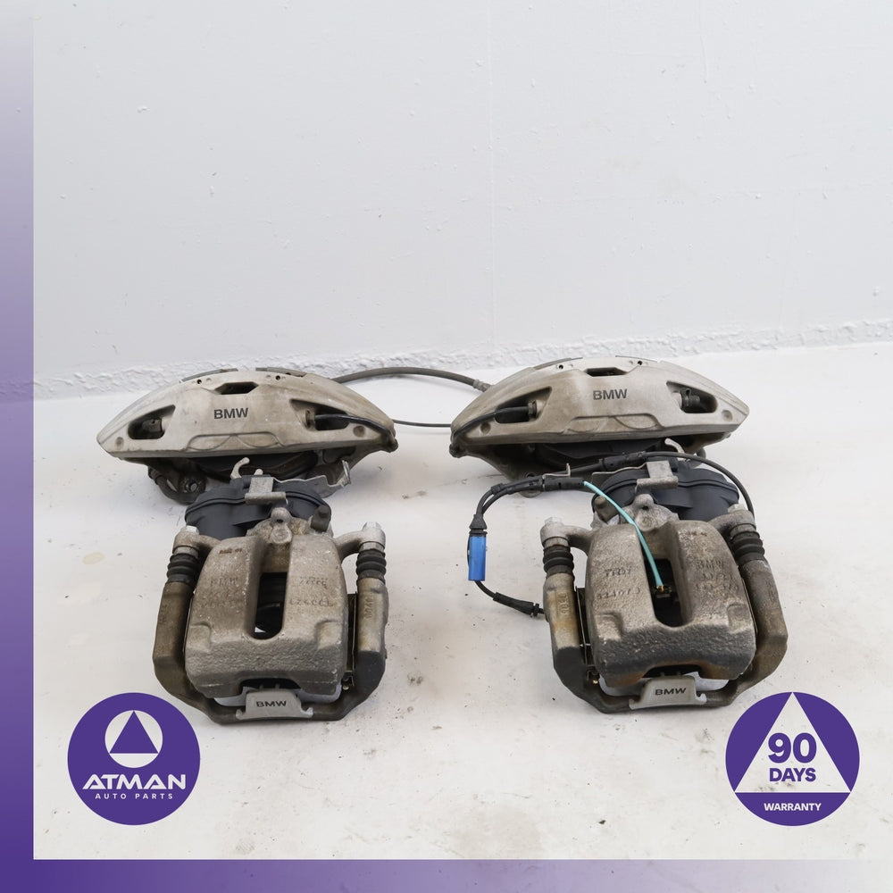 16-22 BMW G12 740i 3.0L M-Sport Front & Rear Brake Caliper Set Silver OEM