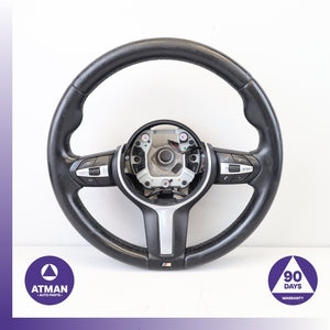 14-19 BMW F07 535i 650i M-Sport Leather Steering Wheel Black OEM
