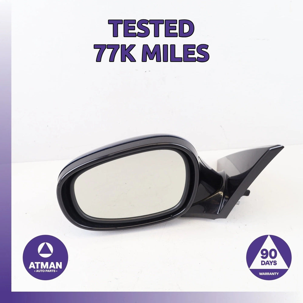 10-13 BMW E82 128i Shadow Line Left Rear View Door Mirror Blue OEM 77k
