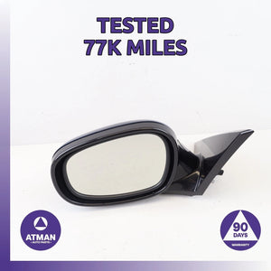 10-13 BMW E82 128i Shadow Line Left Rear View Door Mirror Blue OEM 77k