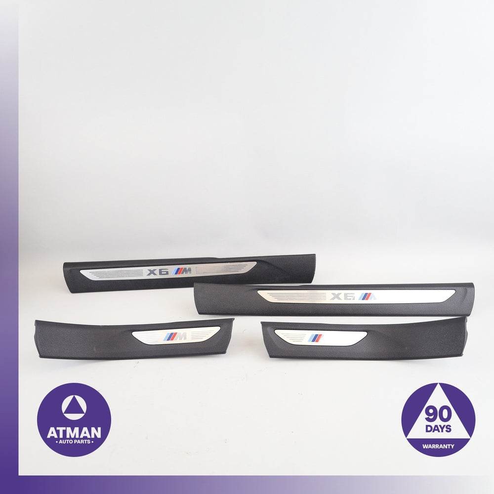 15-19 BMW F86 X6M Front & Rear Door Entrance Sill Scuff Trim Panel Set OEM 80k