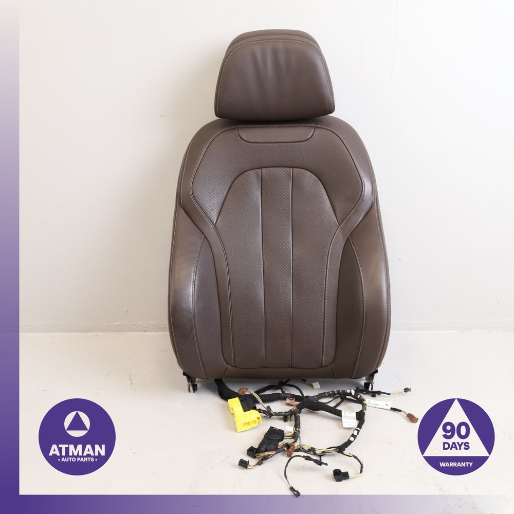 14-18 BMW F15 X5 Front Right Upper Seat Cushion Nappa w/Headrest Brown OEM