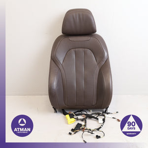 14-18 BMW F15 X5 Front Right Upper Seat Cushion Nappa w/Headrest Brown OEM