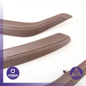 BMW F15 X5 Front & Rear Door Armrest Grab Handle Trim Brown Set OEM