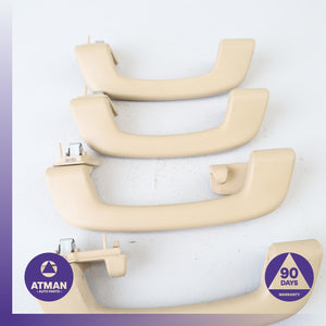 BMW F25 X3 Front &amp; Rear Interior Upper Roof Grab Handle Beige Set OEM