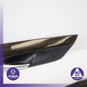 14-18 BMW F15 X5 X6 Front &amp; Rear Interior Door Cover Trim Wood Set OEM