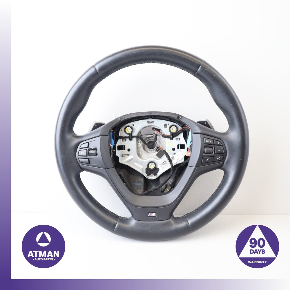BMW F25 X3 X4 X5 X6 Steering Wheel w/Paddle Shifters Black 7843945 OEM