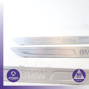 14-18 BMW F15 X5 Front & Rear Door Step Entry Sill Panel Set 51477370422 OEM
