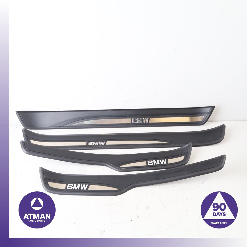 BMW E90 328i Front &amp; Rear Sill Scuff Plate Cover Panel Set OEM