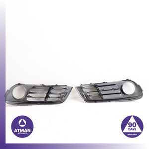 BMW F10 528i Front Left &amp; Right Lower Bumper Grille Set Black OEM