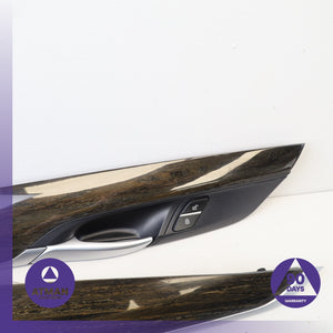 14-18 BMW F16 X6 X5 Front &amp; Rear Interior Door Cover Trim Wood Set OEM