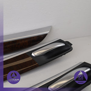 BMW E70 X5 X5M Front & Rear Interior Door Cover Panel Trim Set Wood OEM